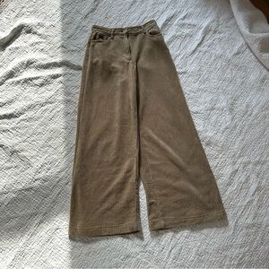 Wide-Leg Tan Corduroy Pants Indie Granola Academia